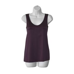 A4 Auth EILEEN FISHER Bordeaux Luster Stretchy Silk Camisole Tank Top Size S